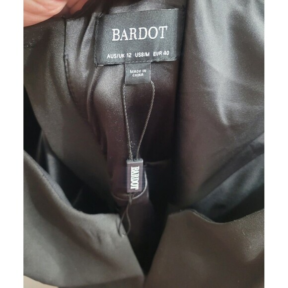 Bardot Women's Black Kristen Flounce Ruffle Hem Midi Cocktail Dress Sz 8 NWOT - Picture 2 of 8